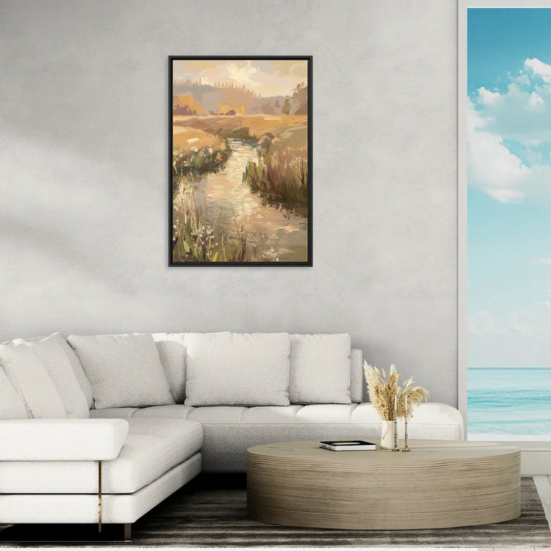 Springfield Scenic River View - Living Room Black Frame Canvas