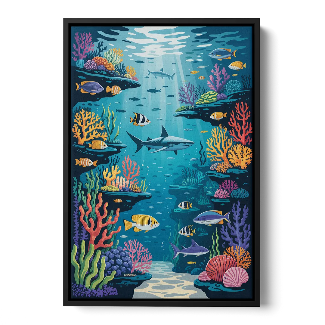 Vancouver Aquarium Life - Black Frame Canvas