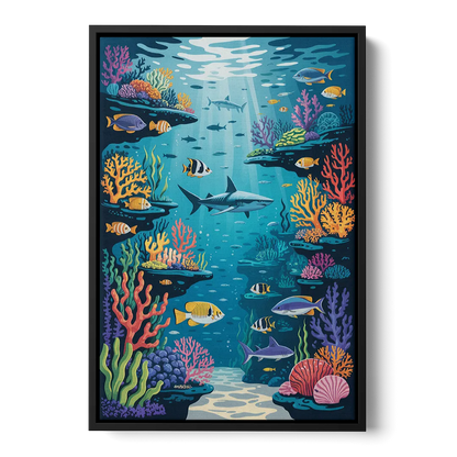 Vancouver Aquarium Life - Black Frame Canvas