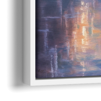 Horseshoe Falls Fog - Close-Up White Frame Canvas