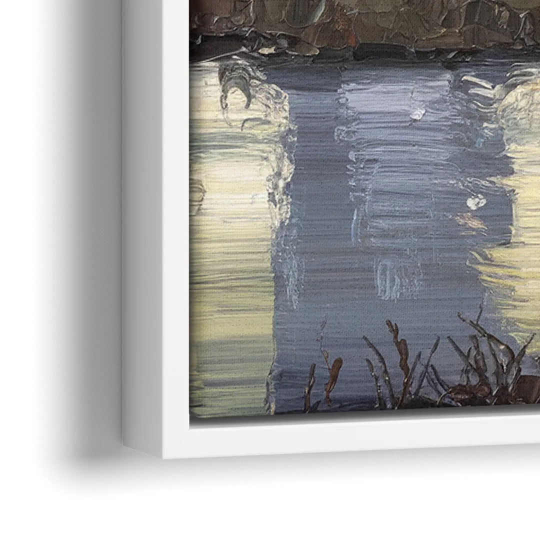 Buffalo Grain Silos at Dusk - Close-Up White Frame Canvas