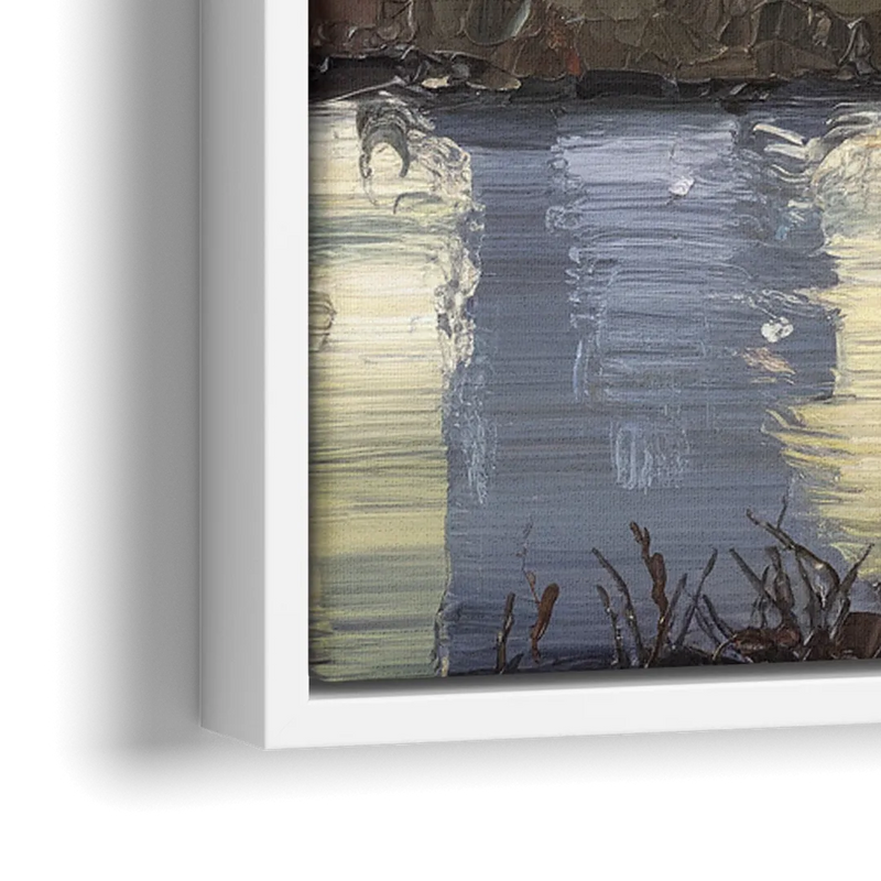 Buffalo Grain Silos at Dusk - Close-Up White Frame Canvas