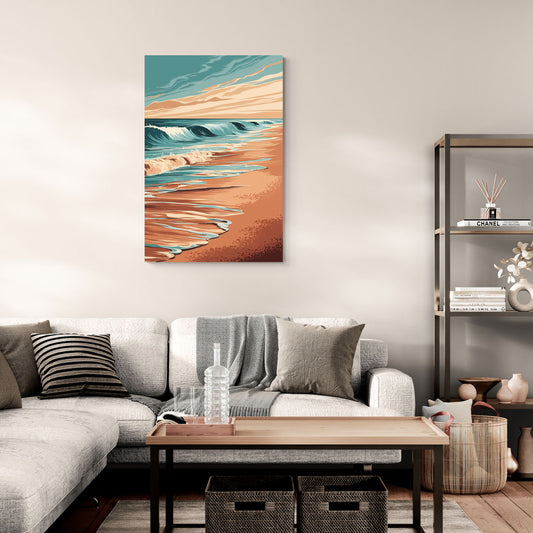 Virginia Beach Atlantic Waves - Canvas Wall Art Living Room