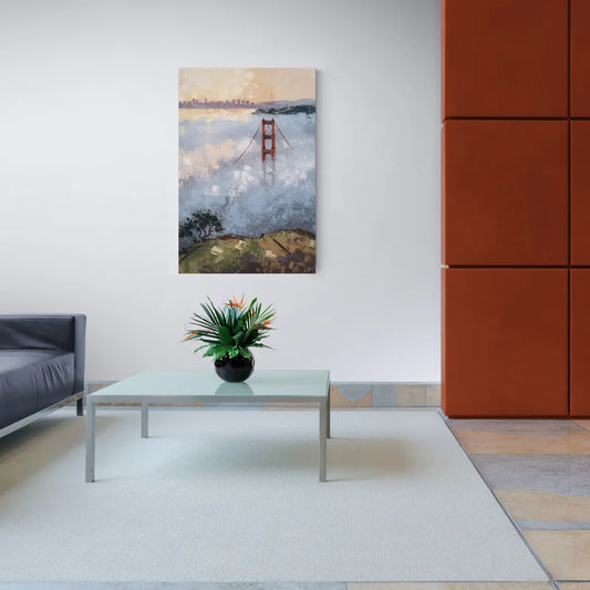 San Francisco Foggy Morning - Canvas Wall Art Living Room