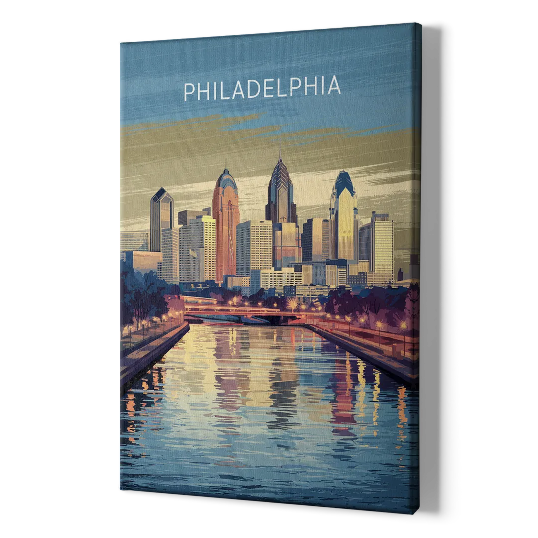 Philadelphia Schuylkill River - Canvas Print Art Sides