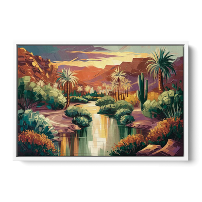 Las Vegas Desert Oasis - White Frame Canvas