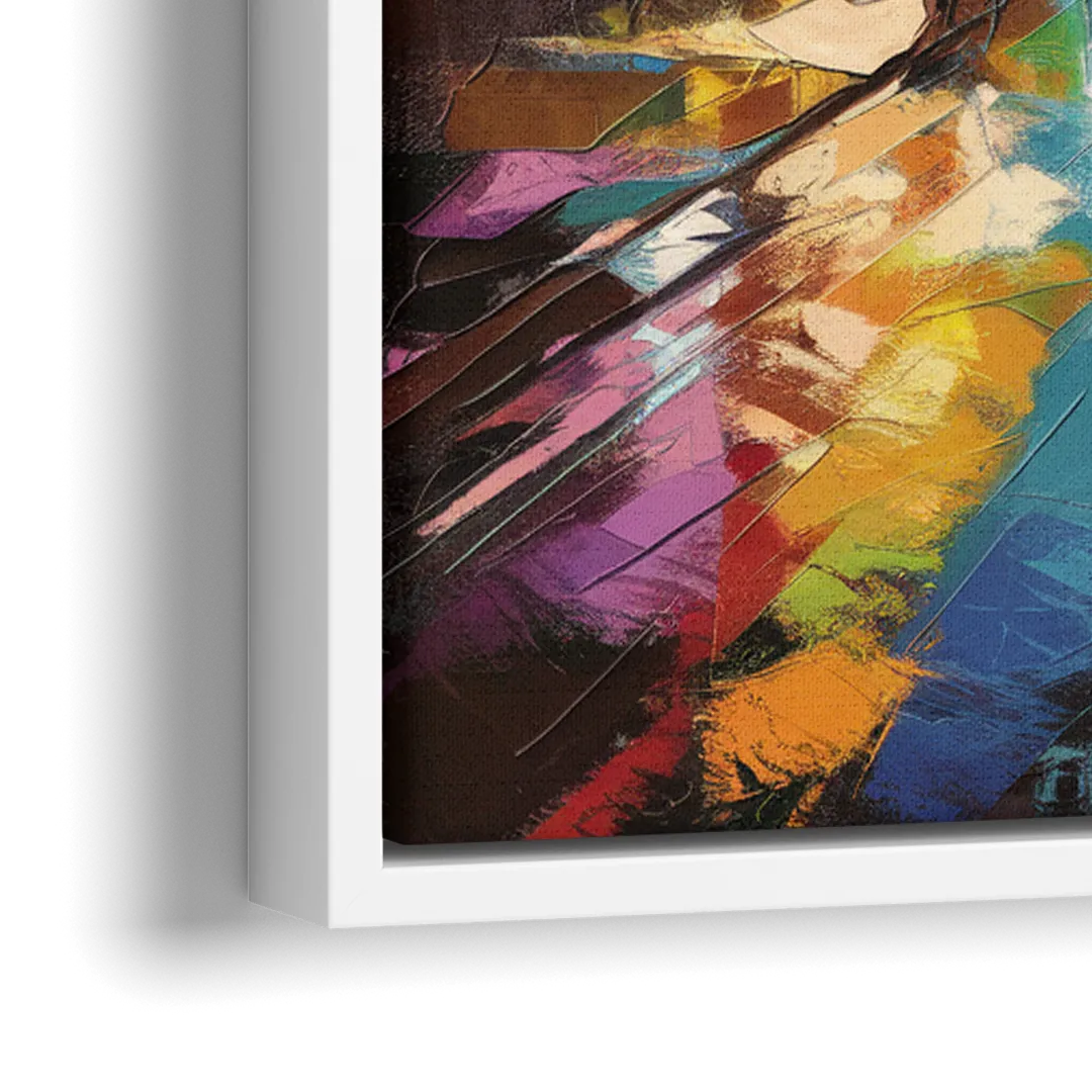 Nashville Broadway Nightlife - Close-Up White Frame Canvas