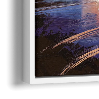 San Francisco Downtown Lights - Close-Up White Frame Canvas
