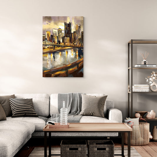 Pittsburgh Steel City Vibes - Canvas Wall Art Living Room