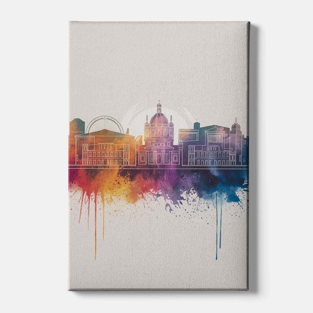 Providence Skyline at Sunset - Canvas Wall Art