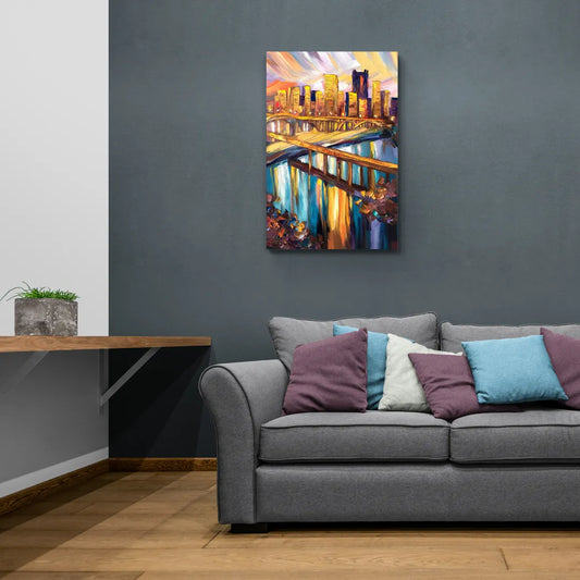 Pittsburgh Downtown Cityscape - Canvas Wall Art Living Room
