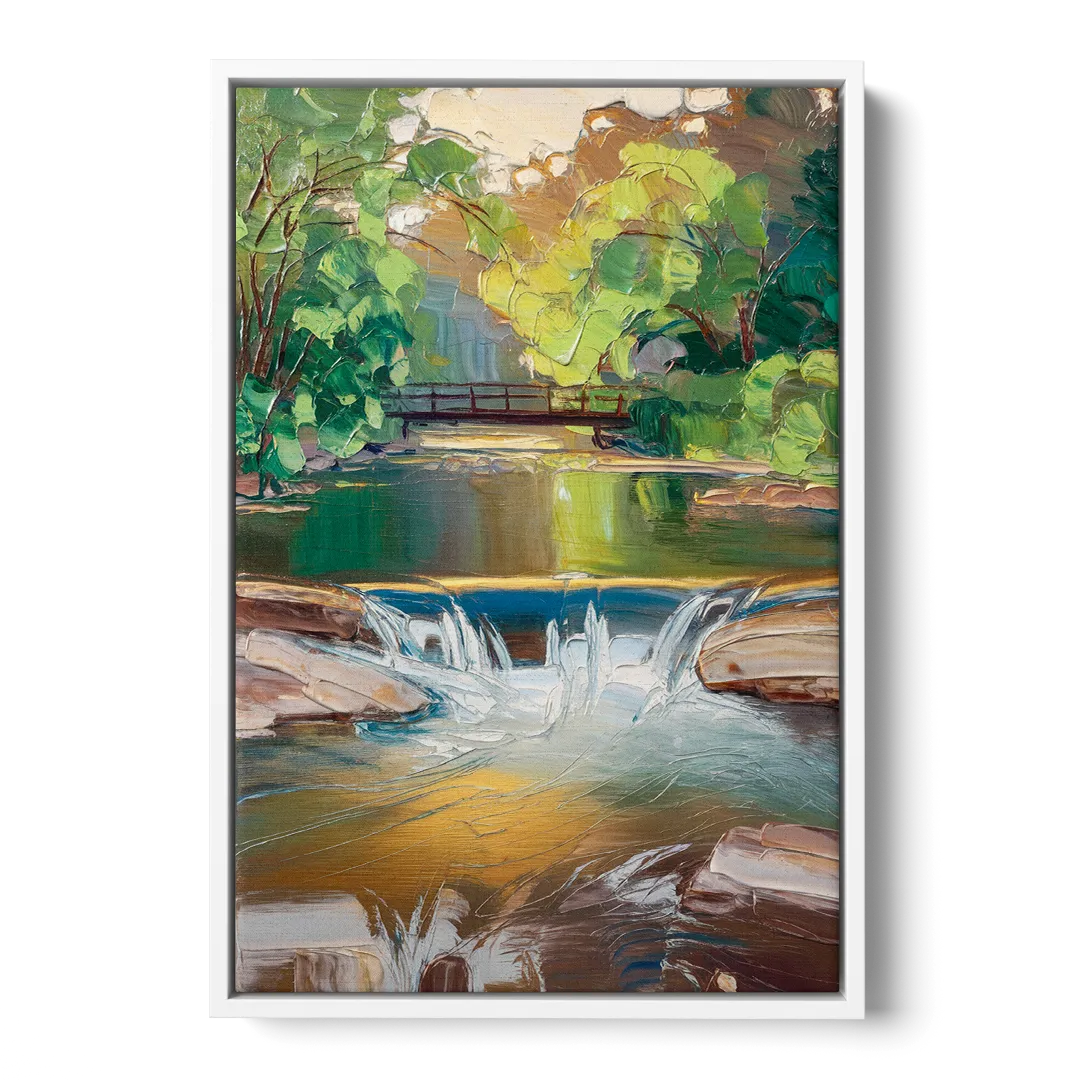 Greenville Reedy River Views - White Frame Canvas