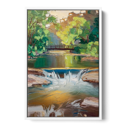 Greenville Reedy River Views - White Frame Canvas