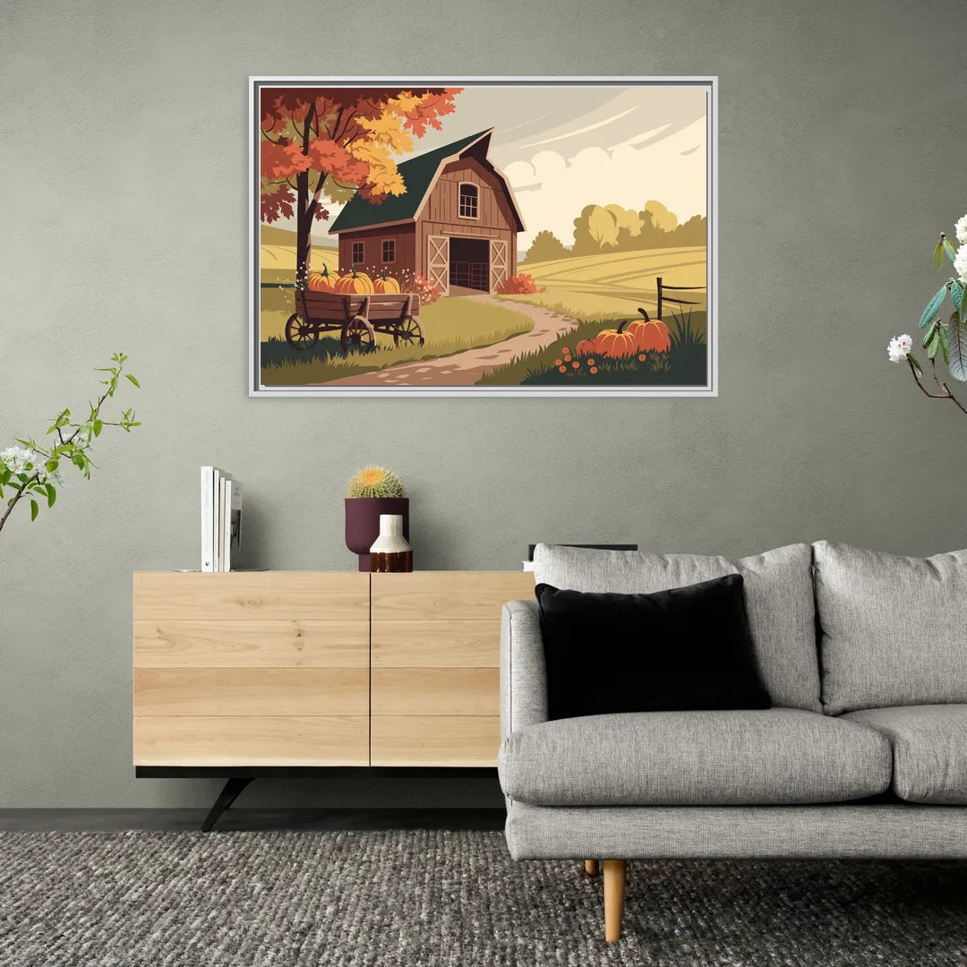Wichita Rustic Charm - Living Room White Frame Canvas