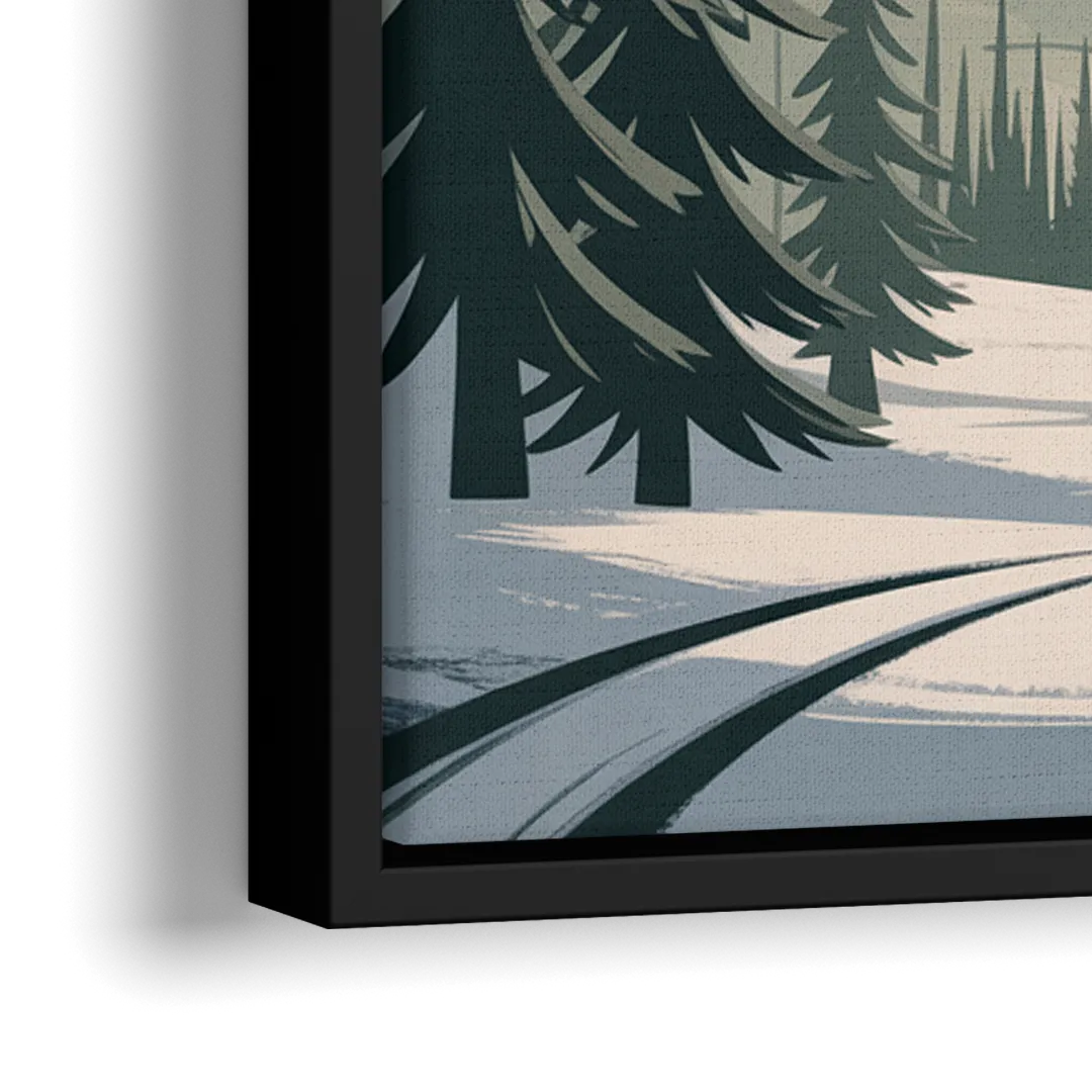 Blackcomb Mountain View - Close-Up Black Frame Canvas