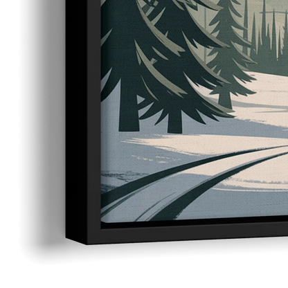 Blackcomb Mountain View - Close-Up Black Frame Canvas