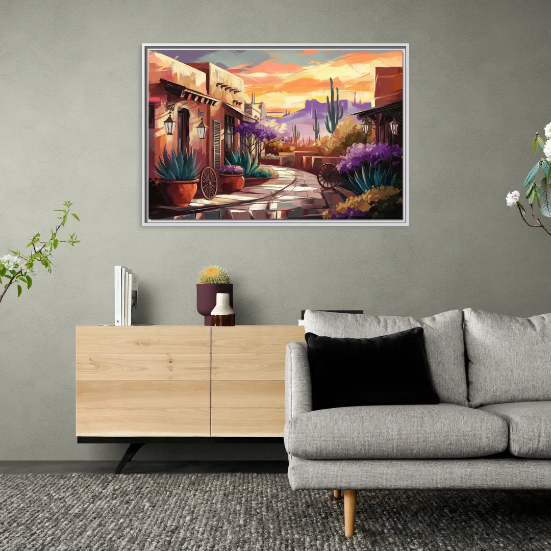 Scottsdale Old Town Charm - Living Room White Frame Canvas