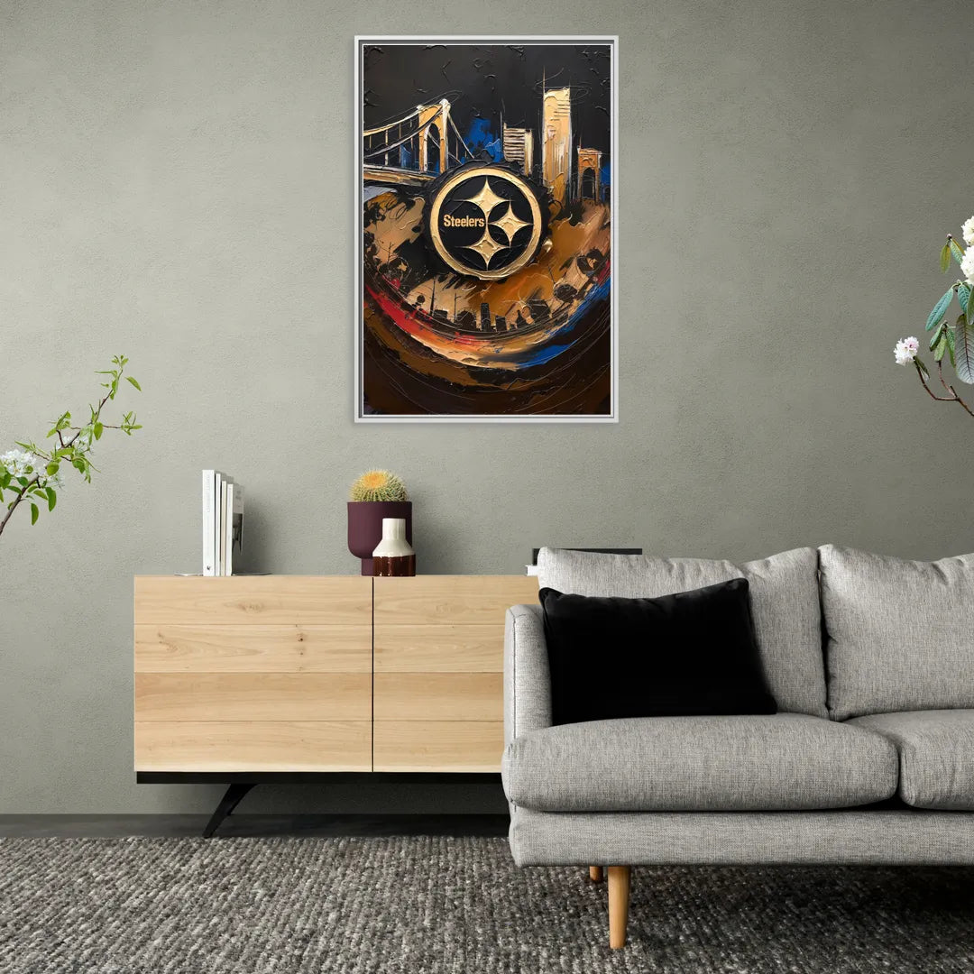 Pittsburgh Steelers Fan Pride - Living Room White Frame Canvas
