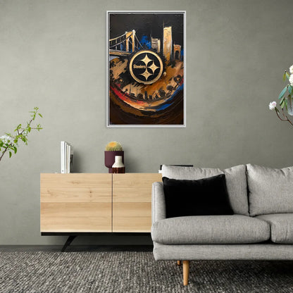 Pittsburgh Steelers Fan Pride - Living Room White Frame Canvas