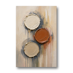 3D Textured Terracotta Disc Trio - Canvas Wall Art - Front