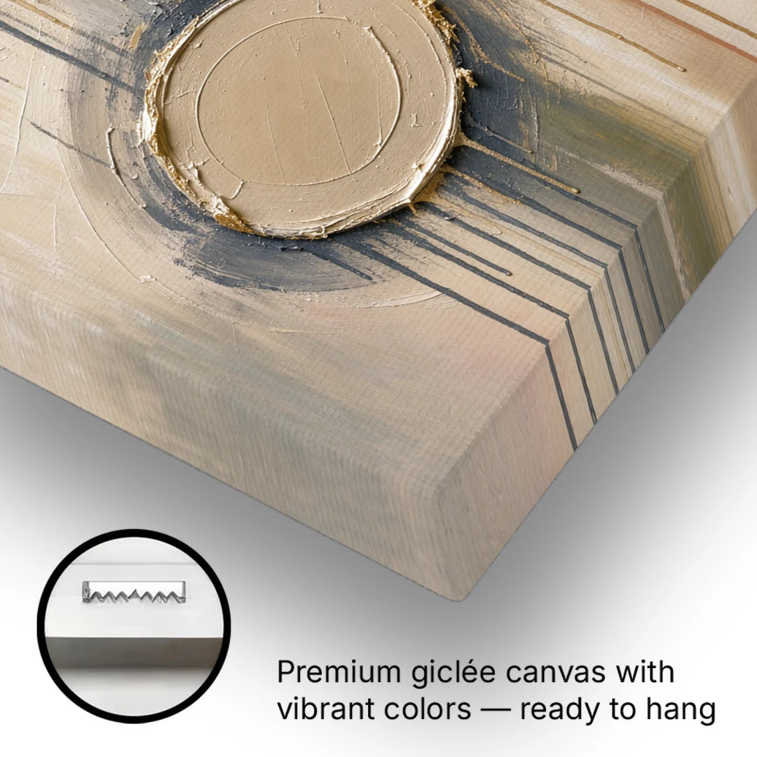3D Textured Terracotta Disc Trio - Canvas Wall Art - Gallery Wrap Corner