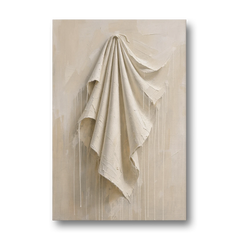 3D White Wall Art of Draped Plaster Cloth - Canvas Wall Art - Front