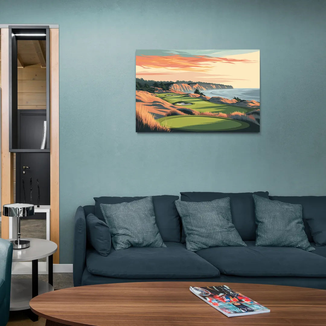 Bandon Golf Course Panorama - Canvas Wall Art Living Room