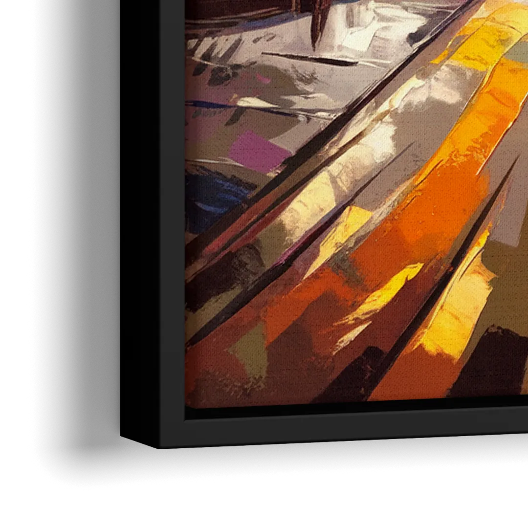 San Diego Historic Gaslamp District - Close-Up Black Frame Canvas