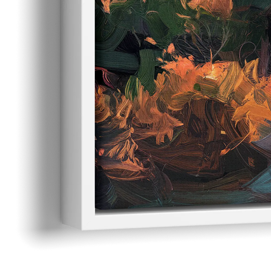Anaheim Sunset Views - Close-Up White Frame Canvas