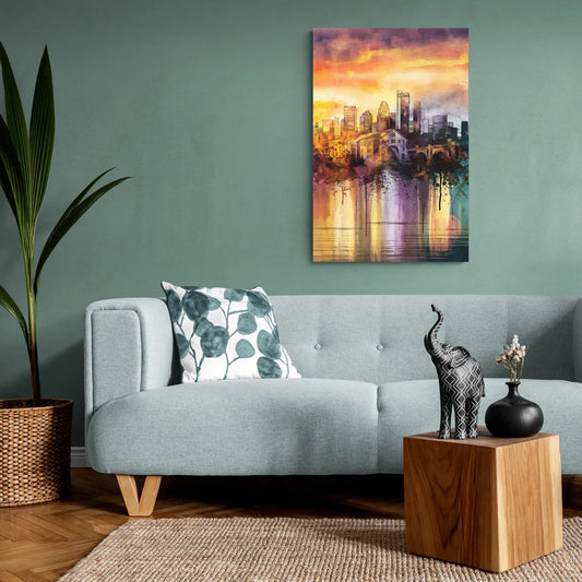 Minneapolis Historic Mill District - Canvas Wall Art Living Room