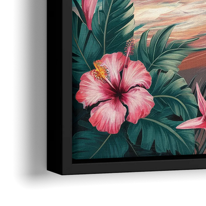 Key West Island Vibes - Close-Up Black Frame Canvas