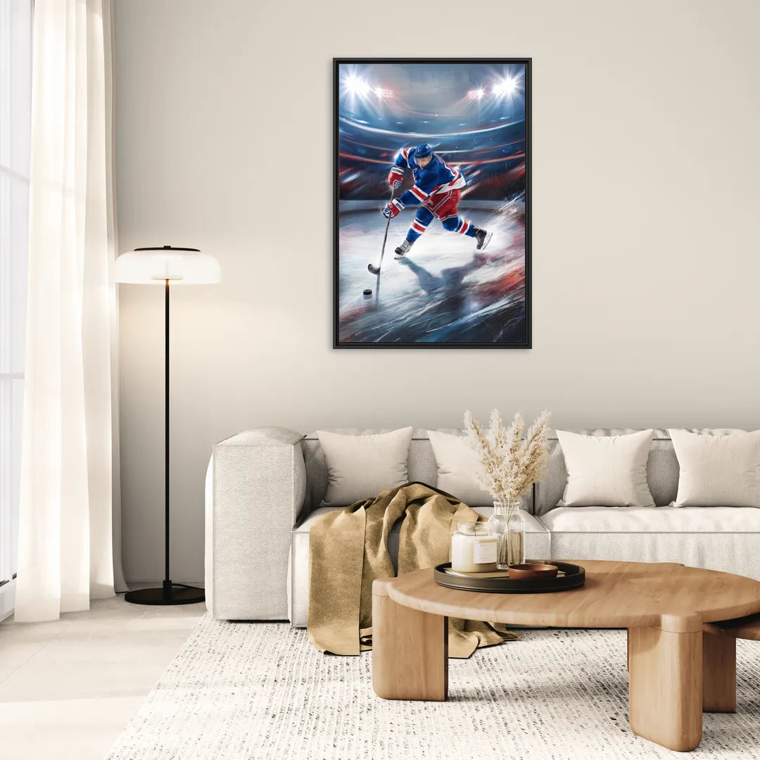 New York City Rangers Hockey - Living Room Black Frame Canvas