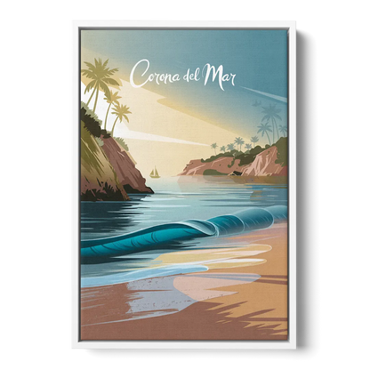 Corona Beach Vibes - White Frame Canvas