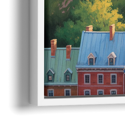 Quebec Fortress Walls - Close-Up White Frame Canvas