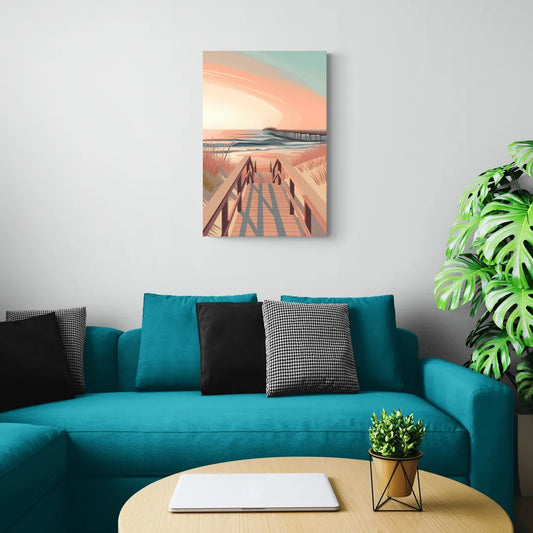 Myrtle Beach Boardwalk Views - Canvas Wall Art Living Room