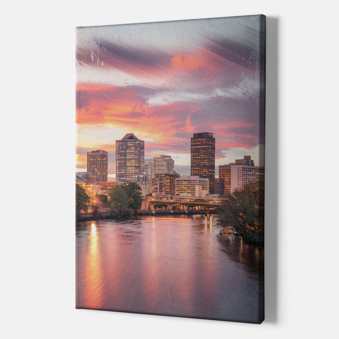 Richmond Skyline Sunset - Canvas Wall Art Indoor