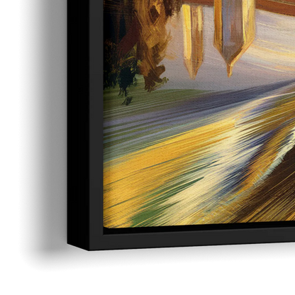 Riverside Historic Bridges - Close-Up Black Frame Canvas