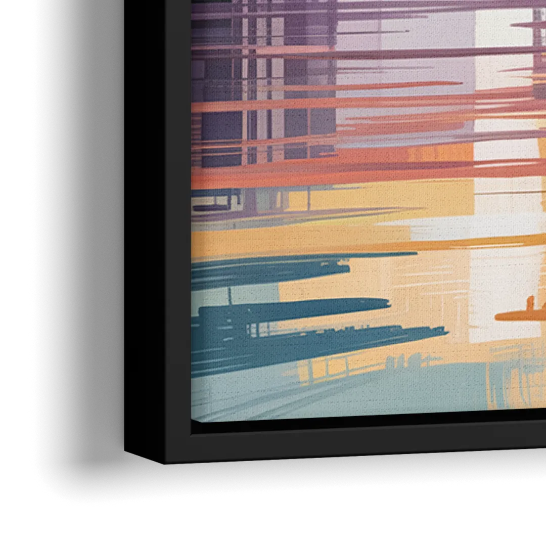 CN Tower Sunset - Close-Up Black Frame Canvas