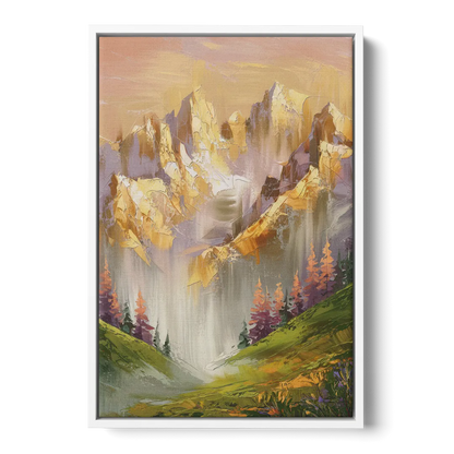 Breckenridge Mountain Sunrise - White Frame Canvas