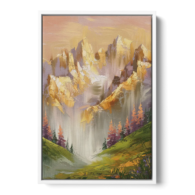 Breckenridge Mountain Sunrise - White Frame Canvas