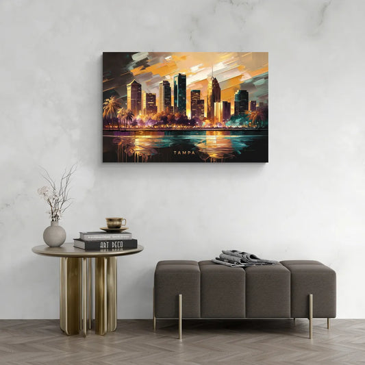Tampa Modern Downtown View - Canvas Wall Art Living Room