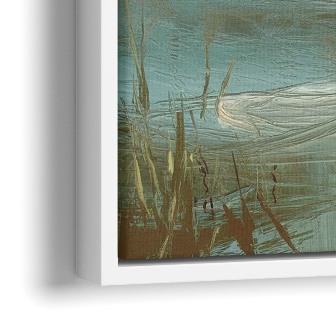 Madison Lake Mendota Serenity - Close-Up White Frame Canvas