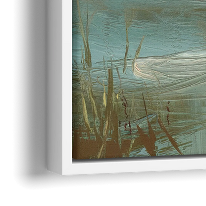 Madison Lake Mendota Serenity - Close-Up White Frame Canvas