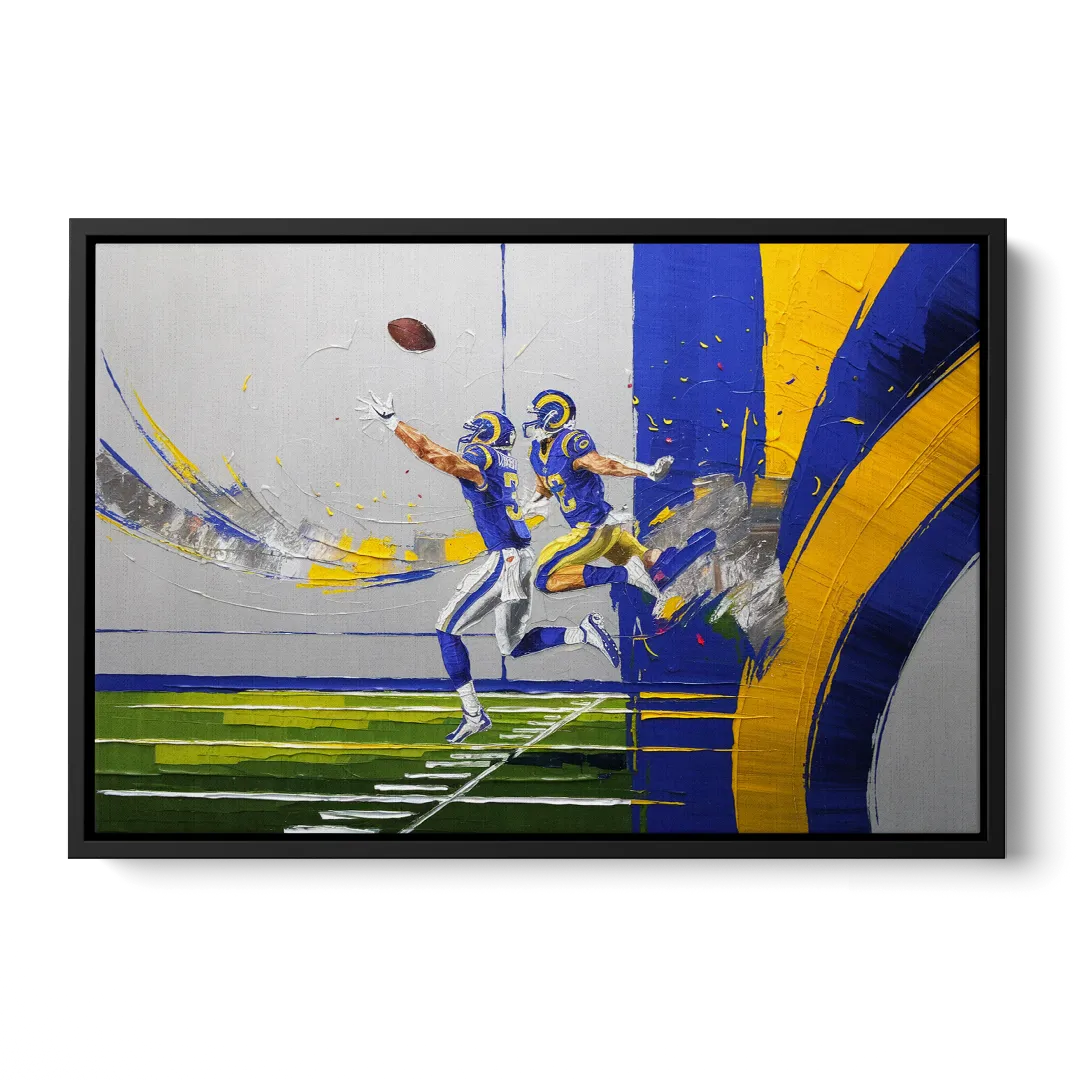 Los Angeles Rams Super Bowl Champions - Black Frame Canvas