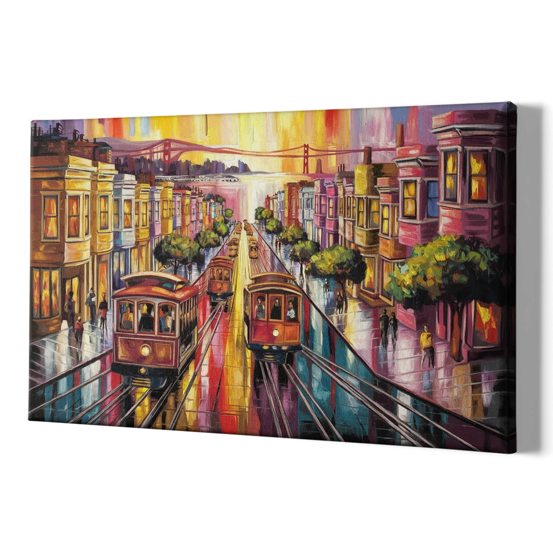 San Francisco Vibrant Streets - Canvas Print Art Sides