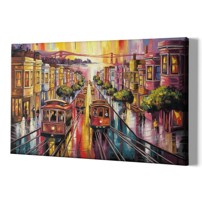 San Francisco Vibrant Streets - Canvas Print Art Sides