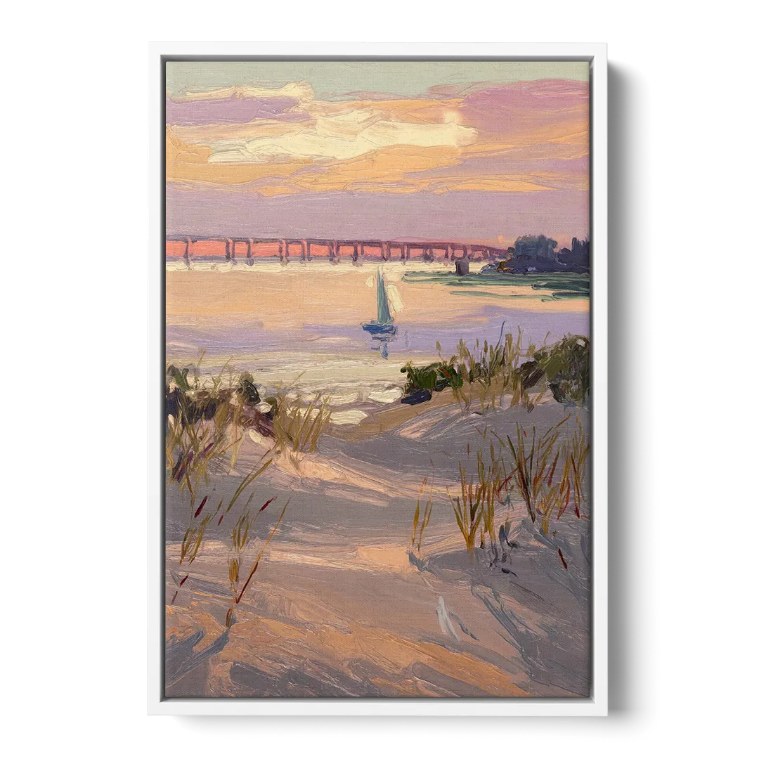Virginia Beach Chesapeake Bay Views - White Frame Canvas