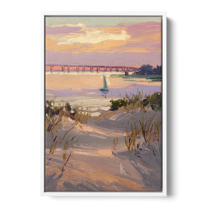 Virginia Beach Chesapeake Bay Views - White Frame Canvas