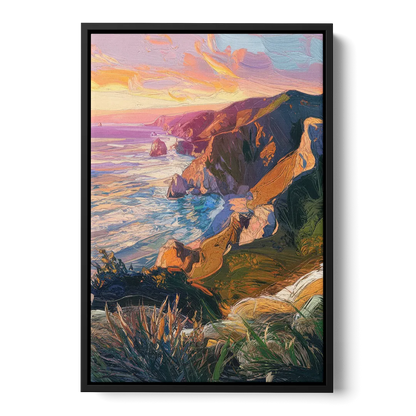 Big Sur Mountain Views - Black Frame Canvas