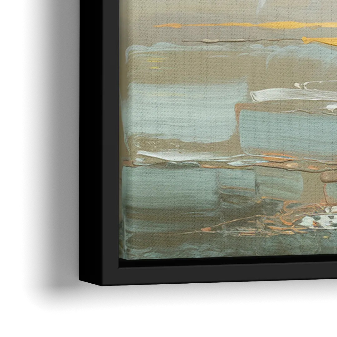 Corpus Christi Seagulls In Flight - Close-Up Black Frame Canvas